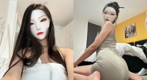 82591-ONLYFANS稀有高质量华人极具反差感留学生「哀伤小姐」「Sad Miss」极品美腿模特身材面具女【第二弹】